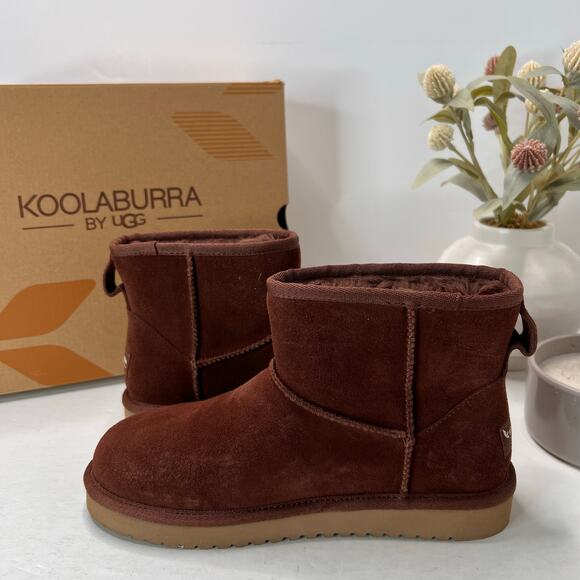 Koolaburra by UGG Koola Mini II Suede Ankle Boots Pull On Cappuccino Women 6 NWB - Picture 7 of 10